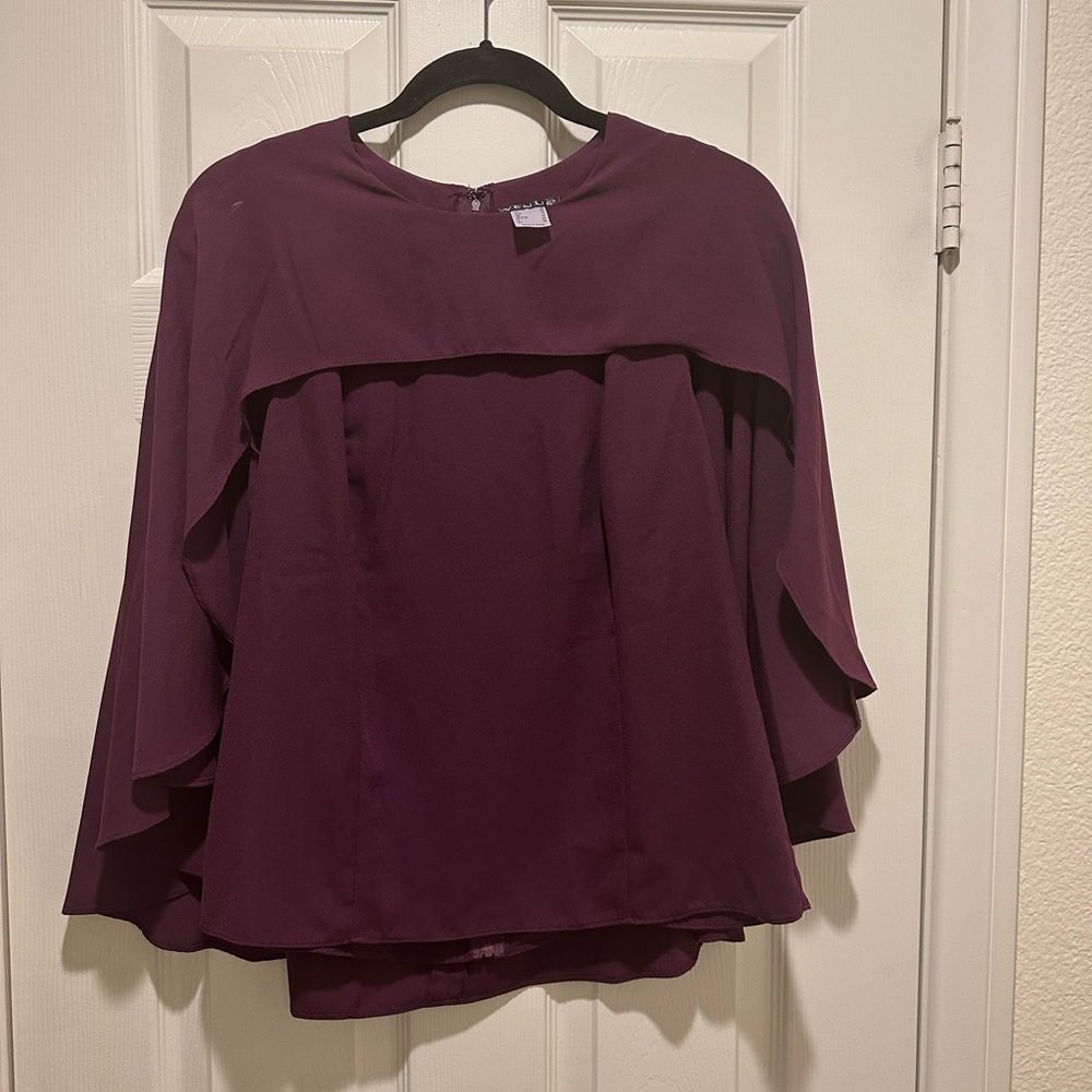 VENUS Red Boxy Blouse with Relaxed Fit
